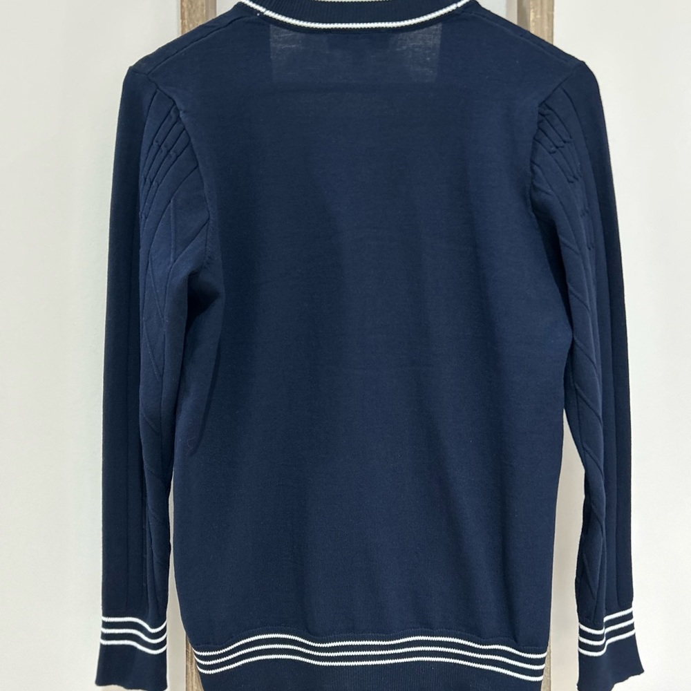 Nanette Lepore Women's Cardigan Sweater Navy Blue
White Pearl Buttons Size Small - Picture 6 of 10
